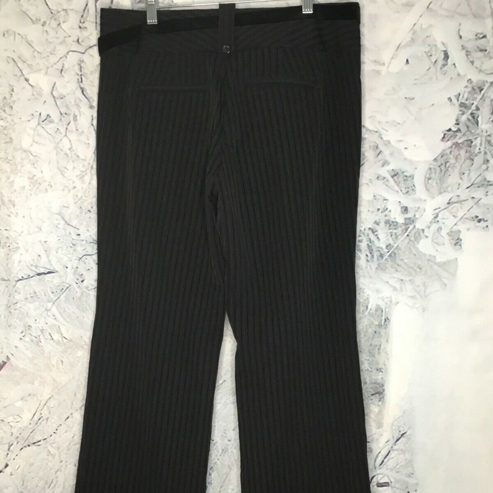 NWT HeartSoul Women's Black Textured Stripe Office Career Straight Pants‎ Size 9